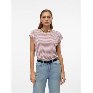 Vero Moda Rundhalsshirt »VMAVA PLAIN SS TOP STRIPE GA JRS NOOS« Nostalgia Rose Stripes:PRISTINE Größe M (38)