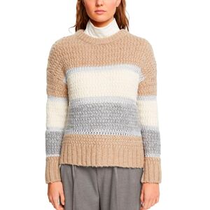 Esprit Rundhalspullover, mit Rundhalsausschnitt beige/colorblocking Größe XXL