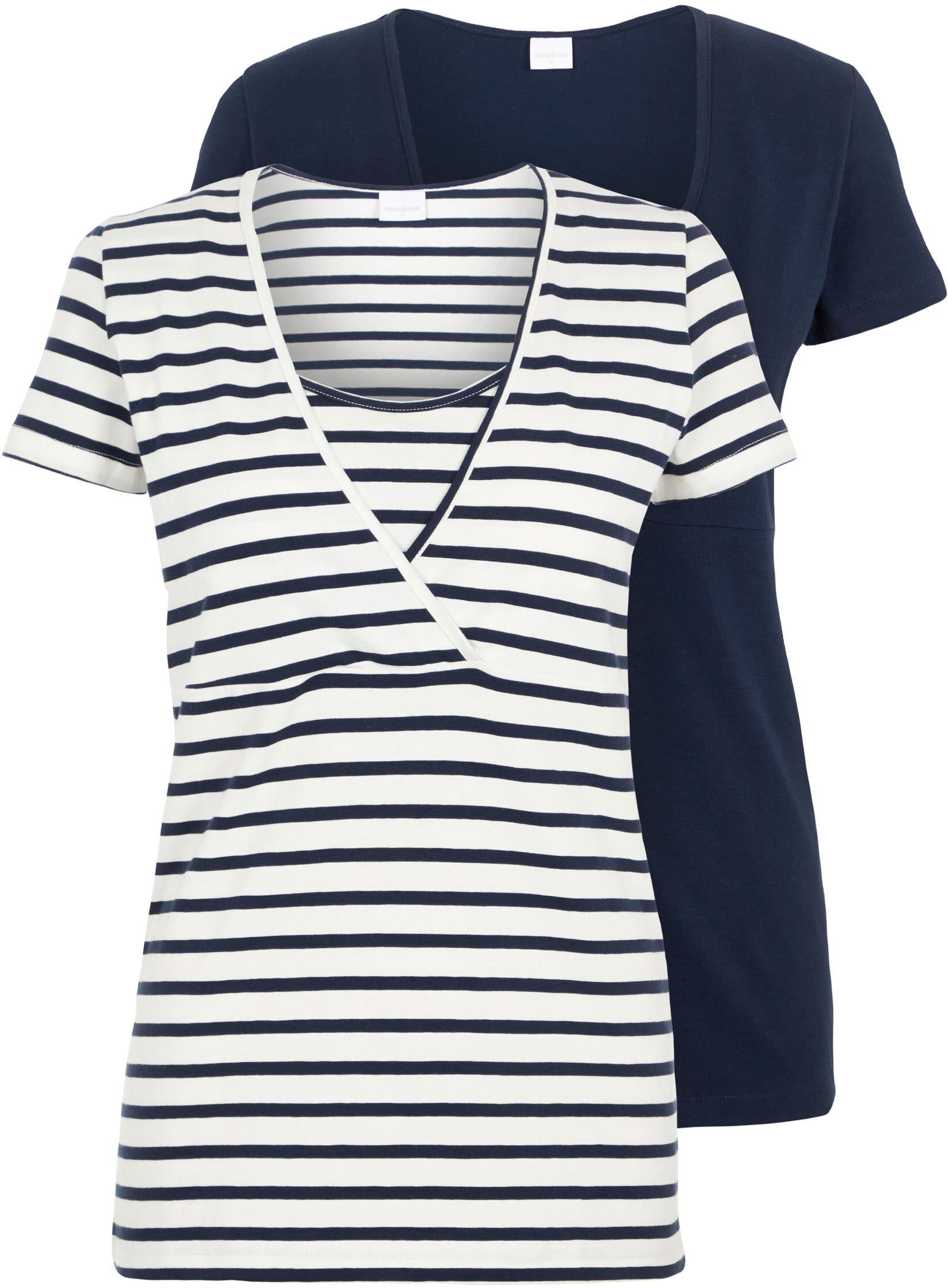 Mamalicious Umstandsshirt »MLLEA«, (2 tlg., 2er-Pack), mit bequemer... blau Größe L (40) M (38) S (36) XL (42/44) XS (34)