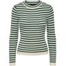 pieces Rundhalspullover »PCCRISTA LS O-NECK KNIT NOOS BC« Trekking Green Stripes:BIRCH STRIPES Größe XXL (44)