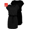 ONLY Shirtkleid »ONLMAY LIFE S/S DRESS 2 PACK CS JRS«, (2er-Pack) Black Pack:Black stripe cloud dancer Größe M (38)