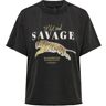 ONLY Kurzarmshirt »ONLLUCY LIFE S/S TIGER TOP BOX JRS« Black Print:Savage Größe M (38)