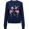 ONLY Sweater »ONLYDA CHRISTMAS L/S O-NECK BOX SWT« Dress Blues Print:Flamingo Größe XS (34)