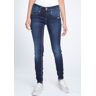 GANG Skinny-fit-Jeans »94Nele«, mit gekreuzten Gürtelschlaufen links vorne blue used Größe 32