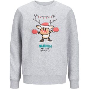 Jack & Jones Junior Sweatshirt »JORXMAS CREW NECK SWEAT XMAS JNR« Light Grey Melange Größe 116