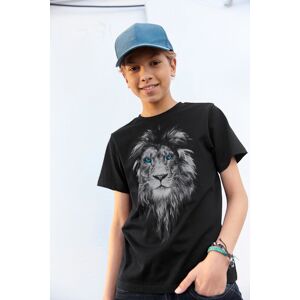 KIDSWORLD T-Shirt »LION WITH BLUE EYES« schwarz Größe 152/158