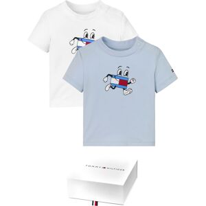 Tommy Hilfiger T-Shirt »BABY FLAG TEE 2 PACK GIFTBOX«, (Packung, 2 tlg.,... breezy blue/white Größe 80