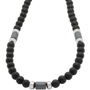 Firetti Collier »Schmuck Geschenk Halsschmuck Halskette Ankerkette Onyx... edelstahlfarben-schwarz-silberfarben Größe