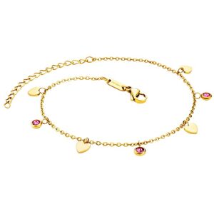 Julie Julsen Fusskette mit Anhänger »ANKLET, HEARTS, JJAC29215G, JJAC29215S« gelbgoldfarben-rosa + rosa Größe