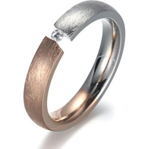 Firetti Fingerring »Schmuck Geschenk, 4,0 mm, Matt-Glanzoptik, bicolor«, mit... edelstahlfarben-roségoldfarben-weiss + weiss Größe 58