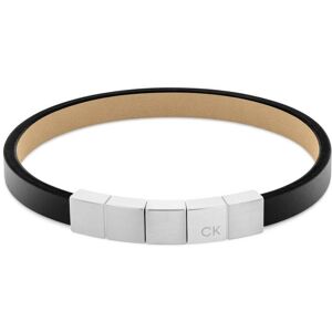 Calvin Klein Lederarmband »Schmuck Edelstahl Armschmuck Lederarmband SQUARES« braun-edelstahlfarben Größe