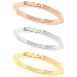 Calvin Klein Ring-Set »Multipack Schmuck Edelstahl Fingerringe Ringset... edelstahlfarben-roségoldfarben-gelbgoldfarben Größe 52