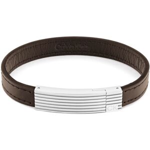 Calvin Klein Lederarmband »Schmuck Edelstahl Armschmuck Lederarmband« braun-edelstahlfarben Größe