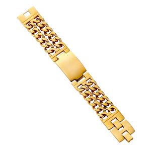Firetti Armband »Schmuck Geschenk, Armkette ID-Platte, Panzerkette« gelbgoldfarben Größe