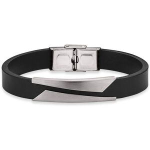 Bruno Banani Armband »Schmuck Geschenk, Lederarmband, Anlass Geburtstag... schwarz-edelstahlfarben Größe 20,5