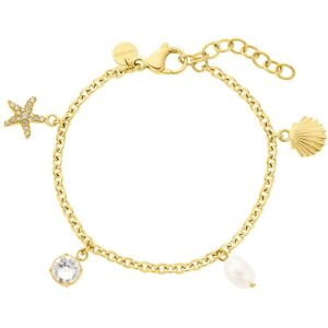 Noelani Charm-Armband »Starfish, 2036082«, mit Zirkonia (synth.) - mit... gelbgoldfarben-kristallweiss-weiss + kristallweiss Größe