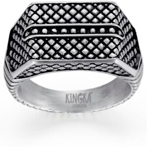 Kingka Fingerring »Reptile, SR61885, SR61886, SR61887, SR61888« edelstahlfarben-schwarz Größe 66