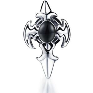 Firetti Single-Ohrstecker »Schmuck Geschenk Ohrschmuck einzeln Kreuz«, mit Onyx edelstahlfarben-schwarz + schwarz Größe