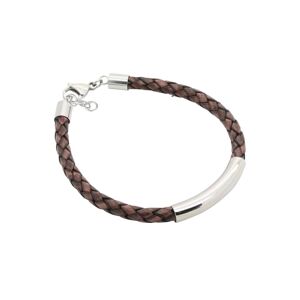 Firetti Lederarmband »Schmuck Geschenk Armschmuck geflochten, klassisch« edelstahlfarben-braun Größe