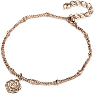 Firetti Fusskette »Schmuck Geschenk, Körperschmuck Blume - Rose, Ankerkette« roségoldfarben Größe