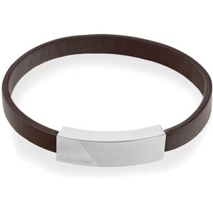 Calvin Klein Armband »Schmuck Edelstahl Armschmuck Lederarmband ARCHITECTURAL« braun-edelstahlfarben Größe