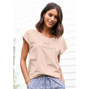 Vivance Dreams T-Shirt, mit Sommer-Statementdruck apricot Größe 40/42