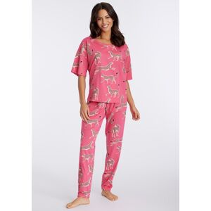 Vivance Dreams Pyjama, (2 tlg.), mt Animal Alloverprint pink-gemustert Größe 32/34