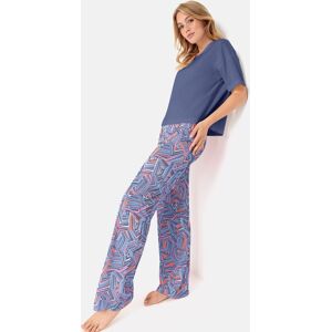 LSCN by LASCANA Pyjama, (2 tlg.) blau-gemustert Größe 44/46