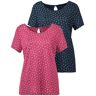 LASCANA T-Shirt, (2er-Pack) beere-gemustert, navy-gemustert Größe 36/38