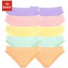 petite fleur Bikinislip, (Packung, 10 St.) lila, rosa, gelb, grün, orange Größe 44/46