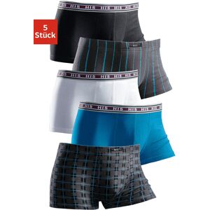 H.I.S Boxershorts, (Packung, 5 St.), in Hipster-Form aus Baumwoll-Stretch blau Größe M