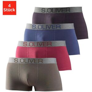 s.Oliver Boxershorts, (Packung, 4 St.) khaki, bordeau x, marine, anthrazit Größe XL