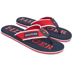 Tommy Hilfiger Zehentrenner »PATCH HILFIGER BEACH SANDAL« rot-dunkelblau Größe 43