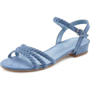 LASCANA Sandale, Sandalette, Sommerschuh mit geflochtenen Riemchen VEGAN hellblau Größe 36