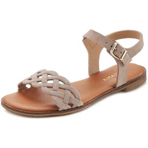 LASCANA Sandale, Sandalette, Sommerschuh aus Leder mit Cut-Outs und weicher... beige Größe 42