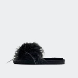 Flip Flop Pantolette »HAIRY*POOL«, in flauschiger Optik schwarz Größe 37