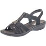 Rieker Riemchensandale, Sommerschuh, Sandalette, Keilabsatz, mit schöner... schwarz-black Größe 39