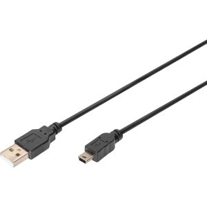 Digitus USB-Kabel »USB 2.0-Anschlusskabel, Typ A auf Mini B«, USB 2.0 Mini-B,... schwarz Größe