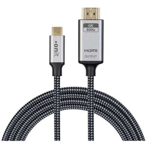 onit USB-Kabel »USB Type-C - HDMI, 1 m«, 100 cm Grau, Schwarz Größe