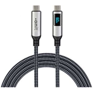 onit USB-Kabel »Premium LED USB C - USB C 3 m, Grau/Schwarz« Grau, Schwarz Größe