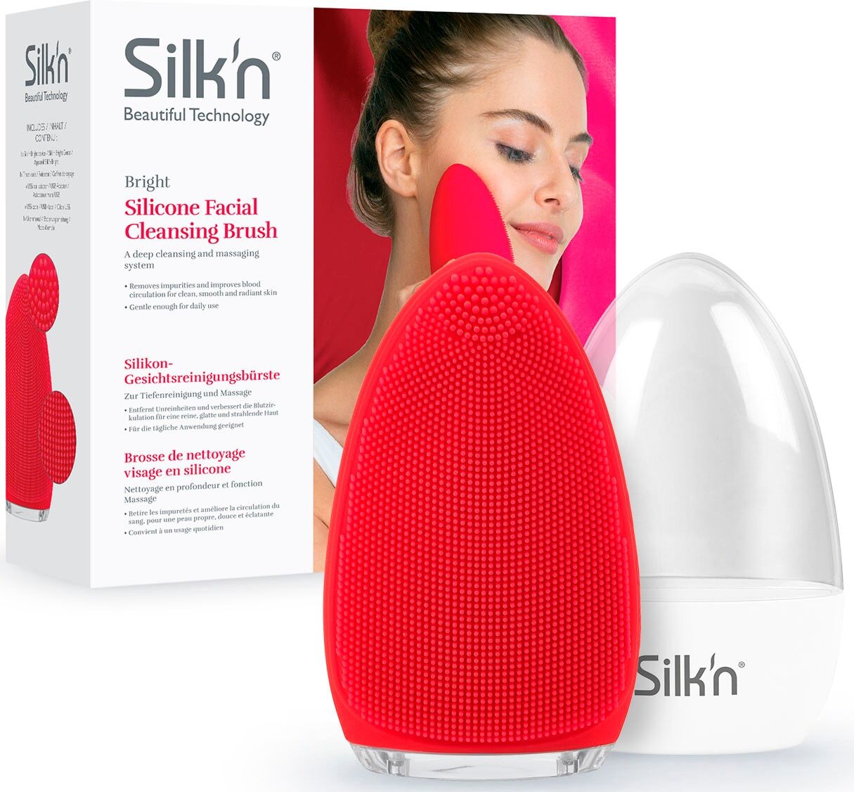 Silk'n Elektrische Gesichtsreinigungsbürste »Bright« rot Größe