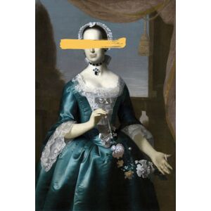 queence Acrylglasbild »Frau« gelb Größe