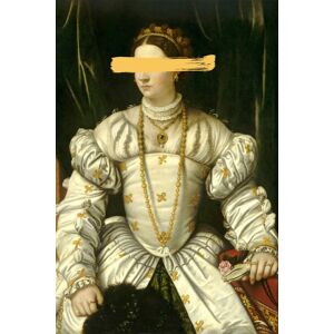queence Acrylglasbild »Frau« gelb Größe