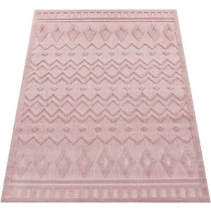 Paco Home Teppich »Livorno 671«, rechteckig, Uni-Farben, Scandi, Rauten... pink Größe B/L: 140 cm x 200 cm