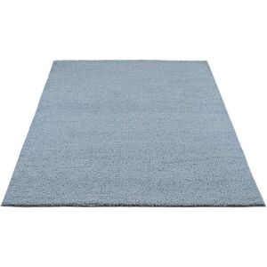 Carpet City Hochflor-Teppich »Plainy«, rechteckig, Shaggy Polyester Teppich,... blau Größe B/L: 60 cm x 110 cm