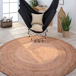 Paco Home Teppich »Viborg 595«, rund, Jute, Modern, Boho, Handgefertigter... natur Größe Ø 120 cm