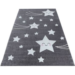 Ayyildiz Teppiche Kinderteppich »Kids 610«, rechteckig, Motiv Sterne, Kurzflor grau Größe B/L: 140 cm x 200 cm
