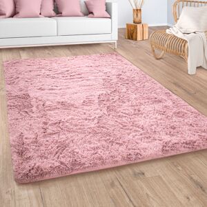 Paco Home Hochflor-Teppich »Silky 591«, rechteckig, Uni-Farben, besonders... rosa Größe B/L: 60 cm x 100 cm