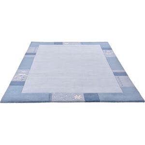 THEKO Wollteppich »Royal Ganges«, rechteckig, reine Wolle, mit Bordüre, ideal... hellblau Größe B/L: 60 cm x 90 cm