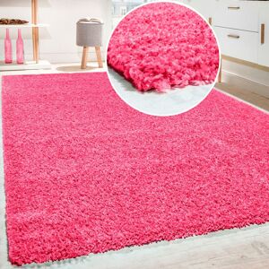 Paco Home Hochflor-Teppich »Sky 250«, rechteckig, gewebt, Uni-Farben,... pink Größe B/L: 80 cm x 150 cm